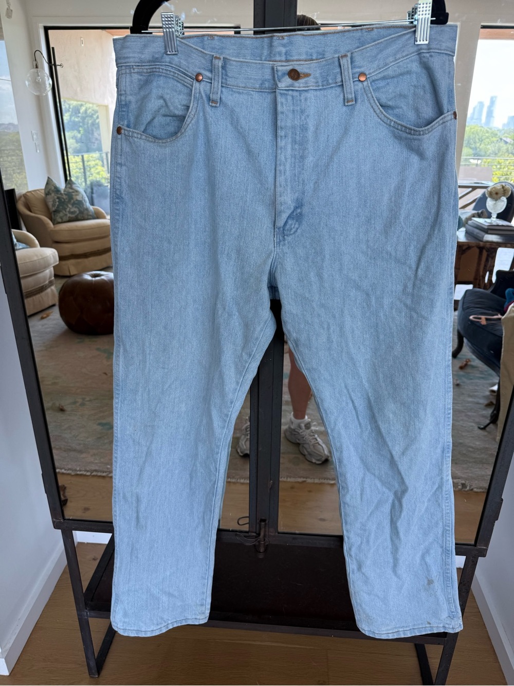 Wrangler Straight Leg Light Blue Denim Jeans